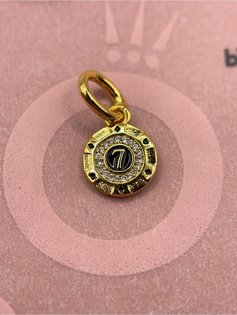 Pandora Gold-Plated Lucky Chip 7 Dangle Charm 763137C01
